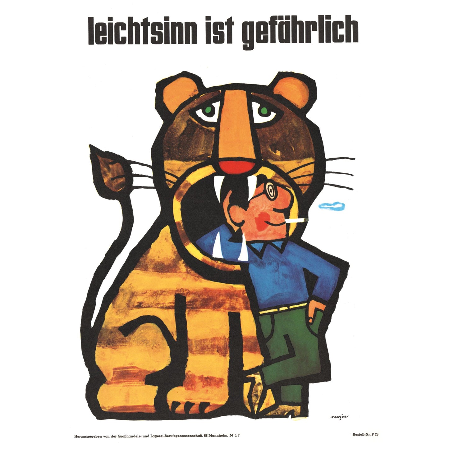 Poster "Leichtsinn ist gefährlich" Poster nōs store Berlin